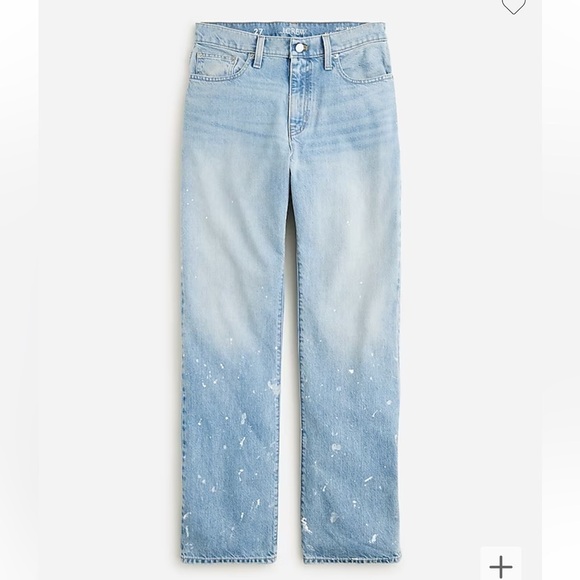 J crew Slouchy-straight jean with paint splatter ice blue wash - Picture 4 of 5
